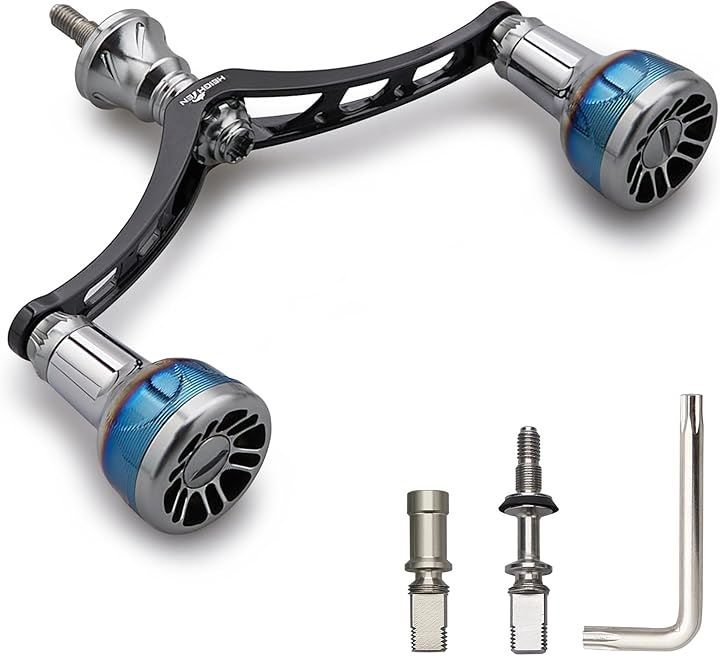 リール ハンドル シマノ Shimano ダイワ DAIWA 通用 スピニングリール用 Arch Engine Series 189(98mm - ブラック＆ガンメタル)