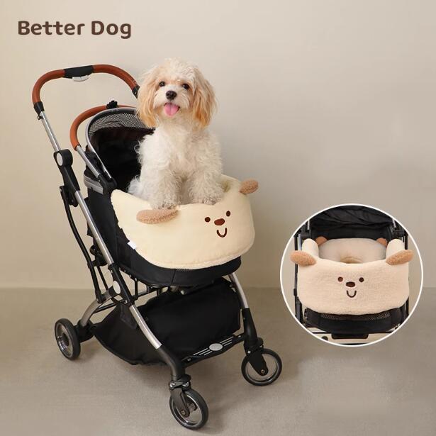 【超かわいい】 ペットカート クッション あごのせクッション 約35*73cmサイズ 取り付け取り外し簡単 洗える クッション 四季 快適 マグネット式留め具 綿素材 高級 お散歩 小型犬 猫 ふわふ