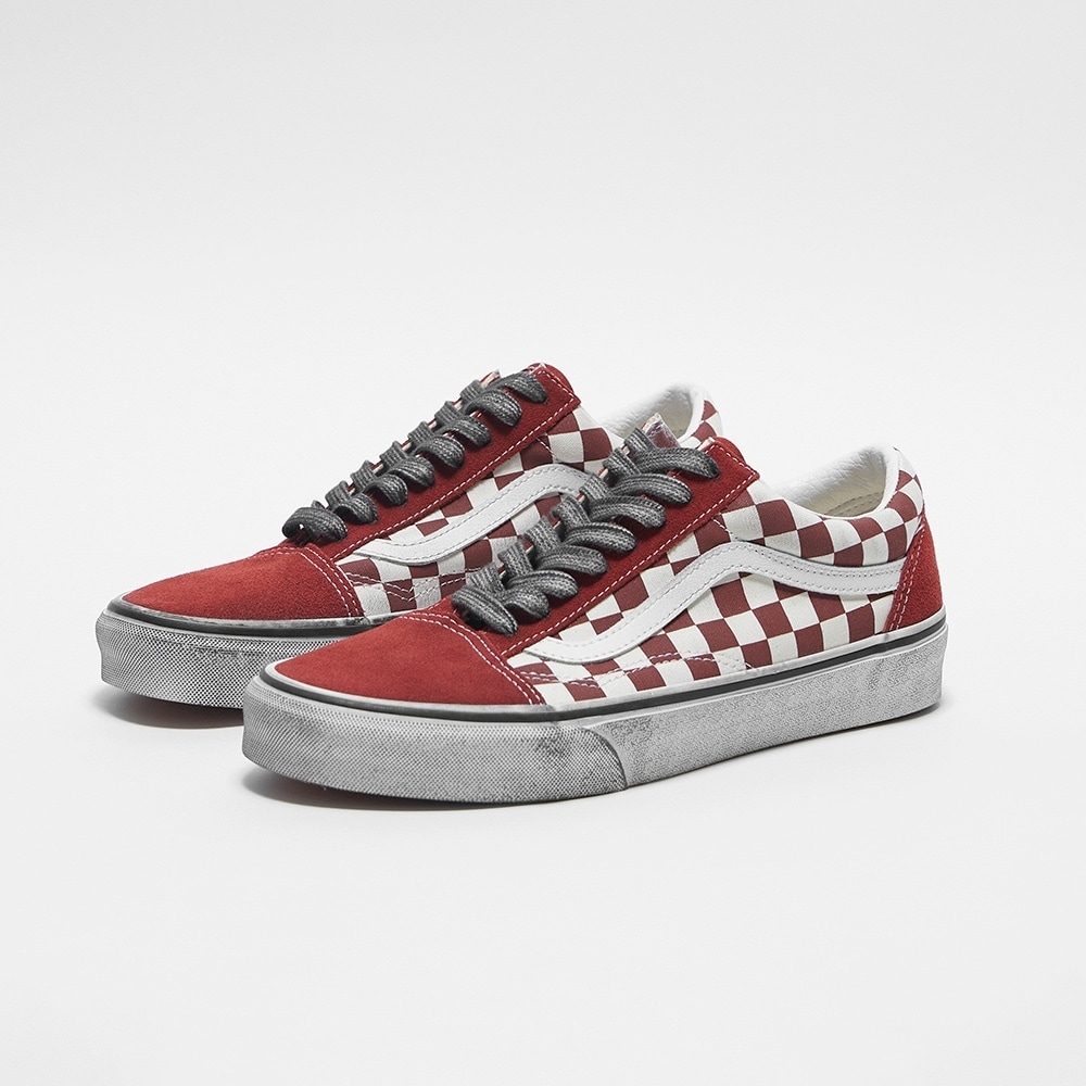 バーンズオールドスクール-ストレスレッド/ホワイト/VN0007nty521