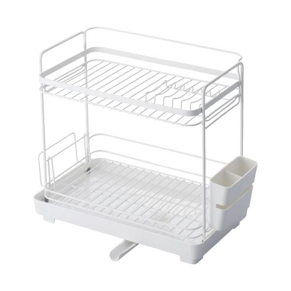 (まとめ)アスベル Wコート2段水切り スリム ホワイト(x2セット)