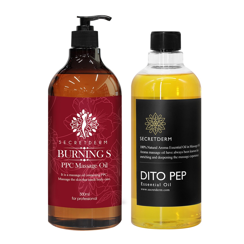 シークレットダムバーニングSボディスリミングPPCマッサージオイル500mlジトペプスリムフィットフェイスセル天然フェイスボディオイル500ml