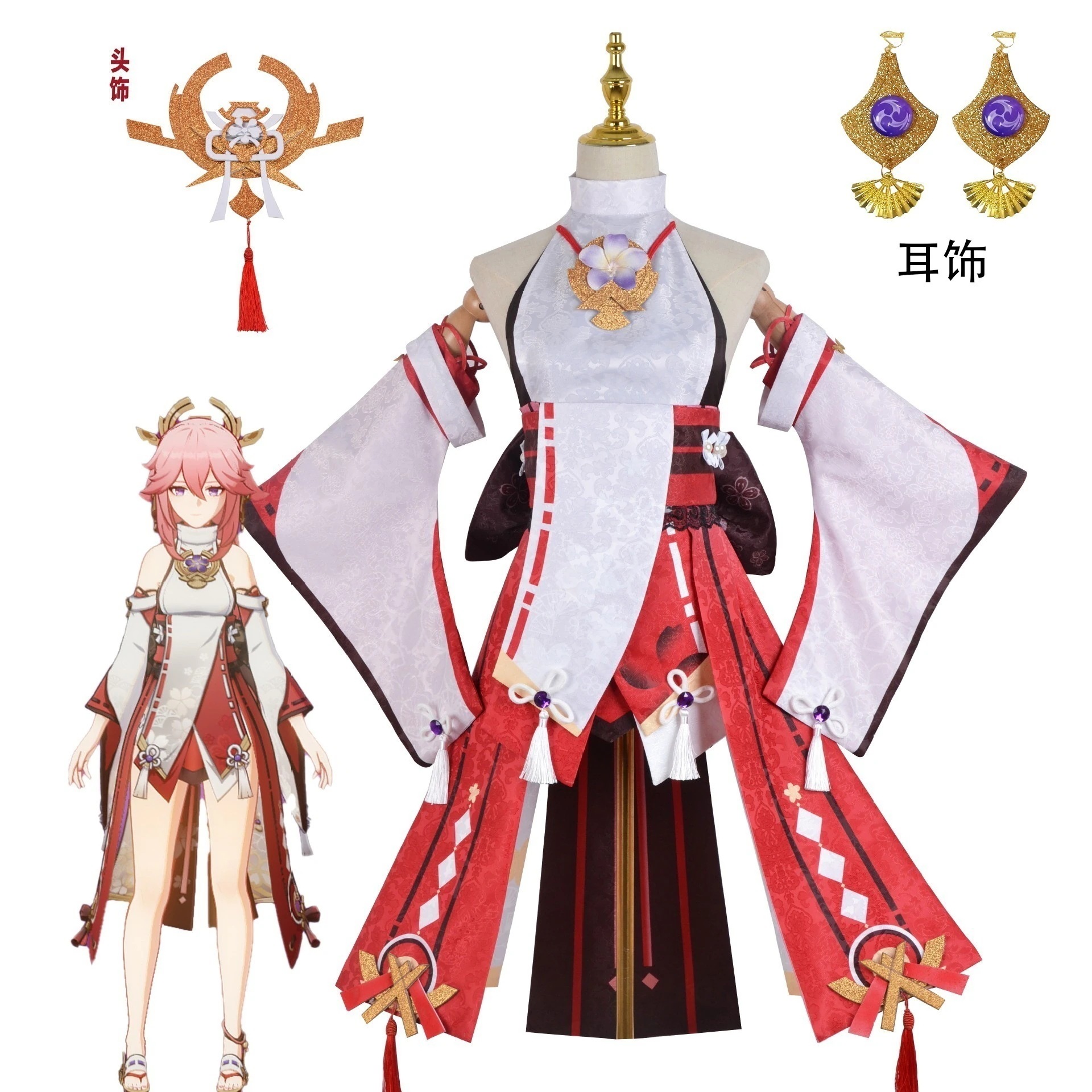 元神cos八重神子cos衣装ゲームと同じセットのコスプレ八重神子cos衣装