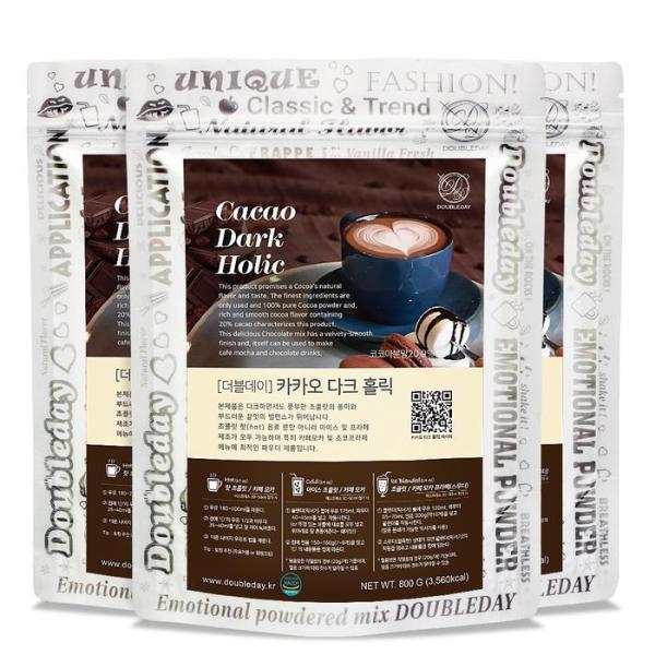 ダブルデー カカオダークホリック カフェモカ パウダー 800 3個