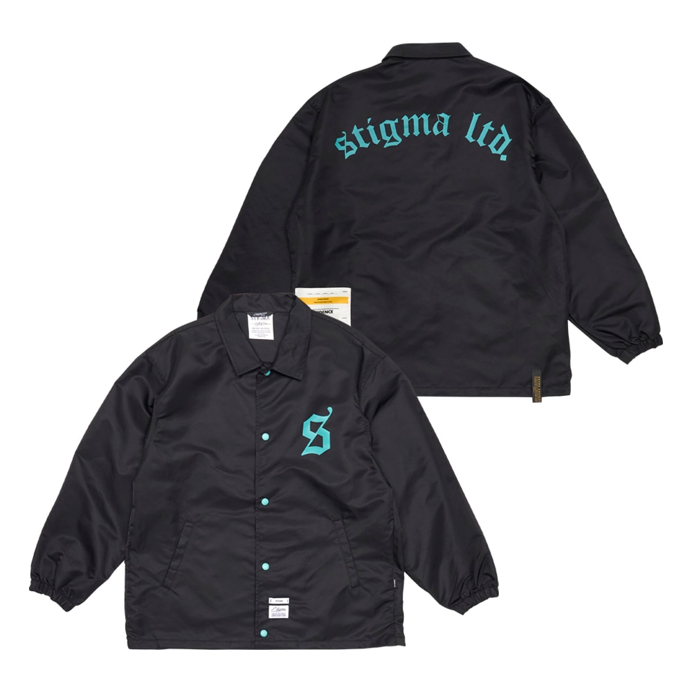 OLD LETTER OVERSIZED COACH JACKET BLACK