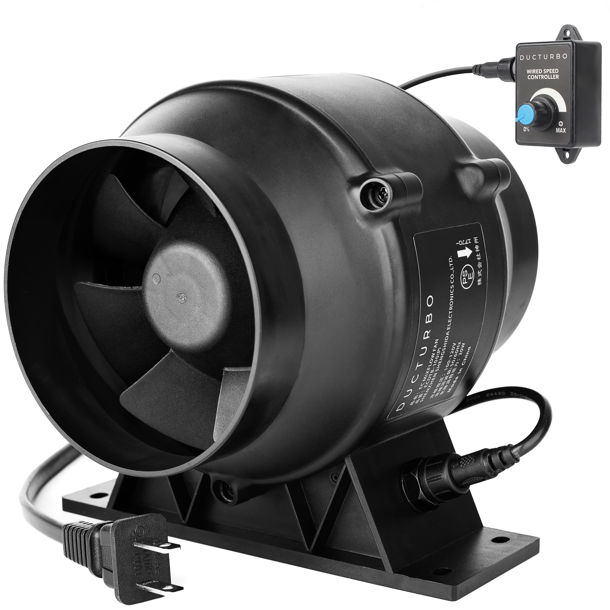 DUCTURBO ダクトファン 100mm 強力 風量:275/h 焼肉排煙換気扇 ダクト用換気扇 塗装ブース用換気扇