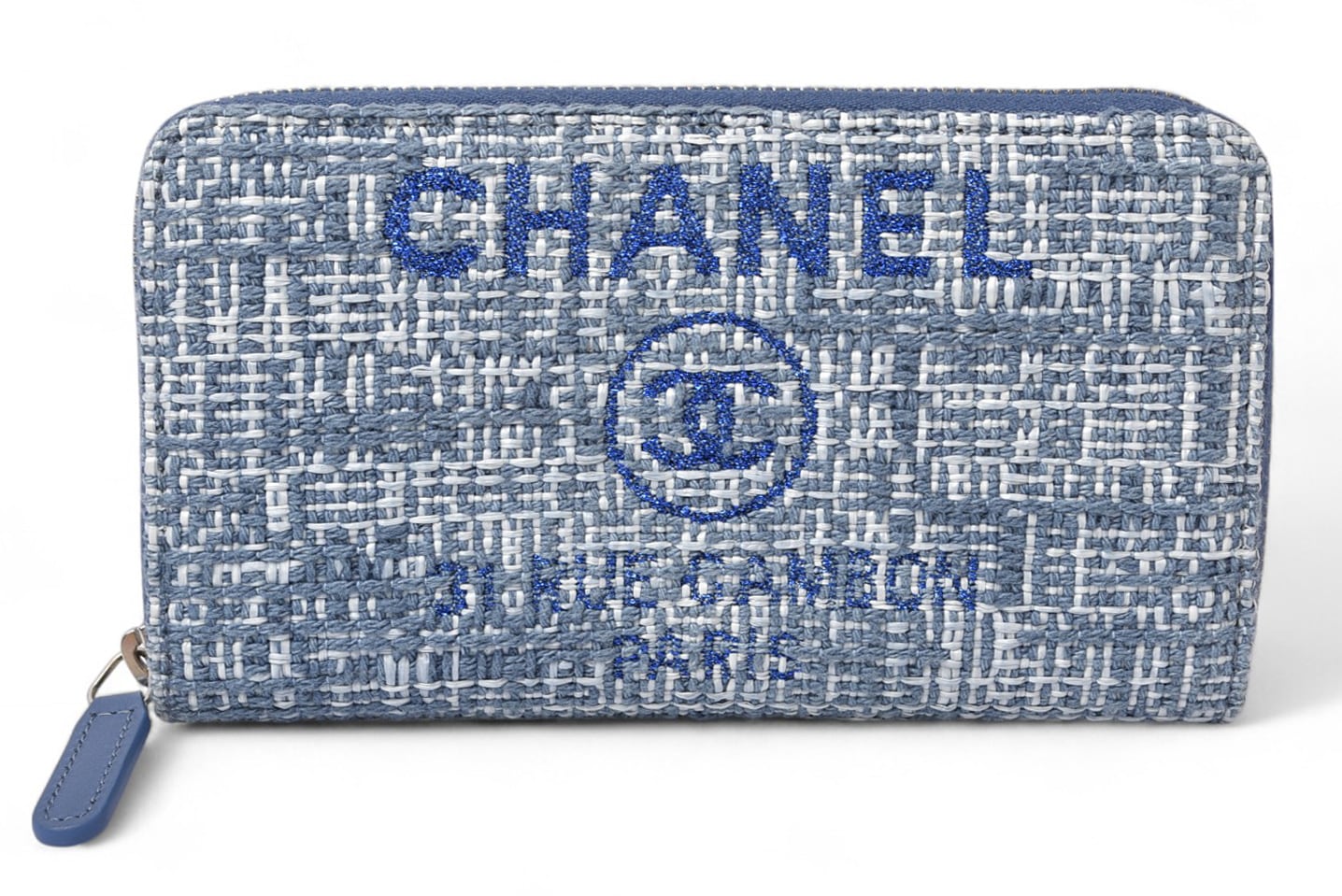 財布 二つ折り CHANEL 財布 A81973 ココマーク ドーヴィル ブルー ツイード 68,365円