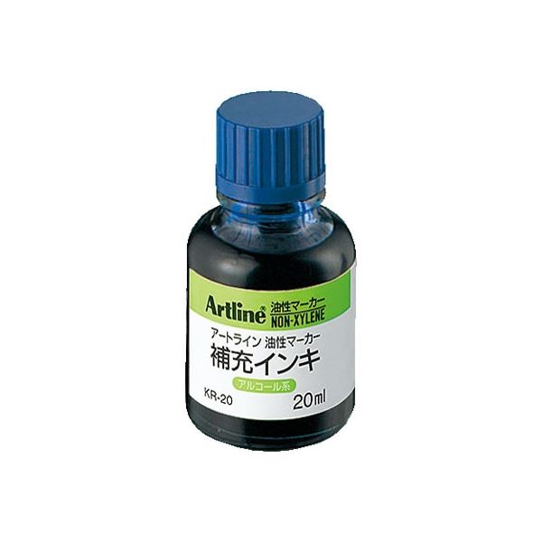 (まとめ) シヤチハタ アートライン補充インキ 20ml 青 KR-20 1個 (×30セット)