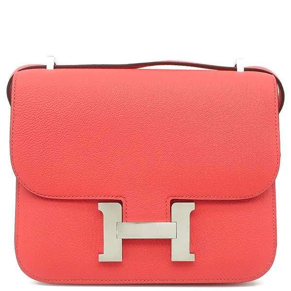 エルメス HERMES ショルダーバッグ コンスタンス3 ミニ ミロワール シェーブル ローズテキサス シルバー金具 B刻印（2023年製） 【箱】【中古】