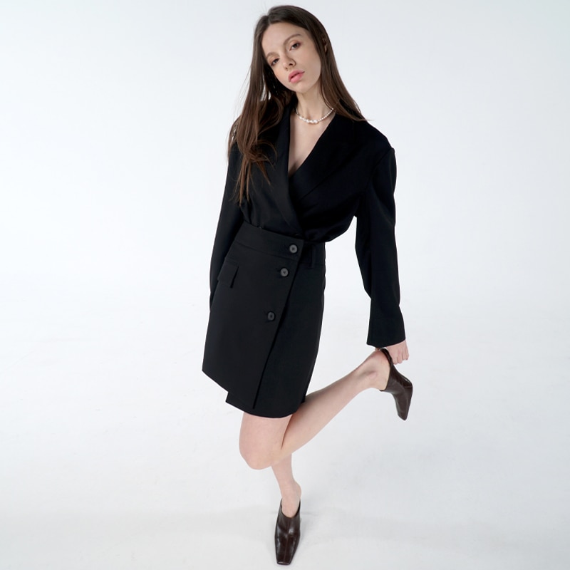 Mini Wrap Skirt [Black]