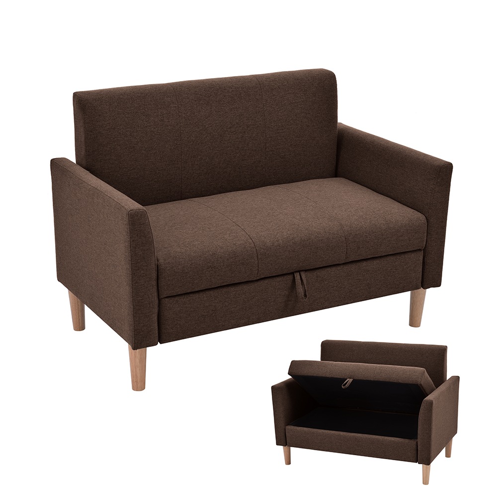 ソファー ソファ 2人掛けソファ 収納付き 五つの色が選択可能 圧力分散 人気商品GG7914 Brown FabricG482