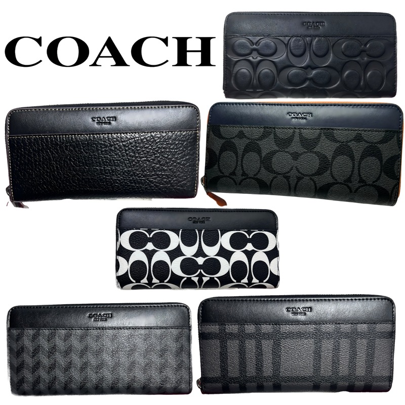 翌日発送 COACH 財布 長財布 シグネチャー ラウンドジップ　キャンバス アコーディオン ウォレット メンズ 財布 新品