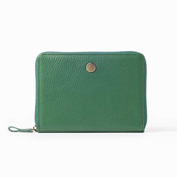 小田清 豊岡工房 牛革コインパクトお薬手帳ケース グリーン 439033