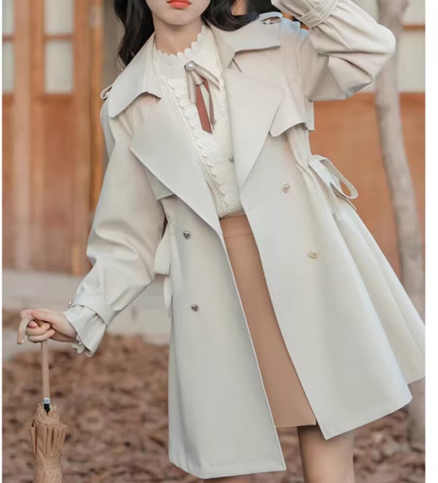 韓国デザイン秋物新作高級感　上品おしゃれトレンチコート