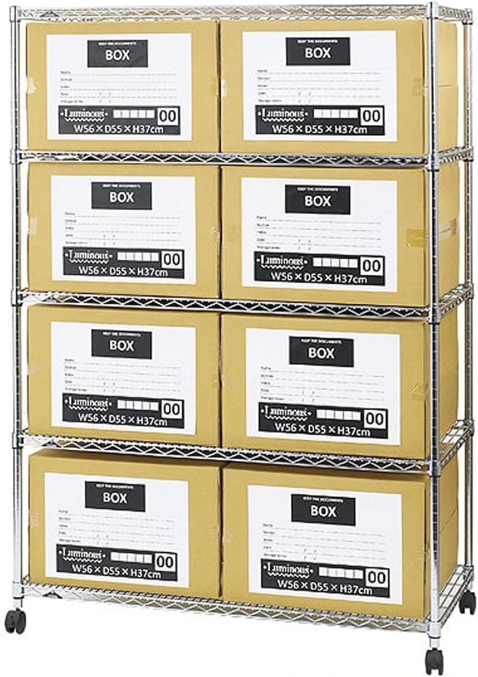 ドウシシャ ルミナス レギュラー ラック スチールラック 収納棚 幅120 5段 業務用 大型ラック NLK1218-5 耐荷重250kg サビに強い 防錆加 121.5×奥行61×高さ179.5cm