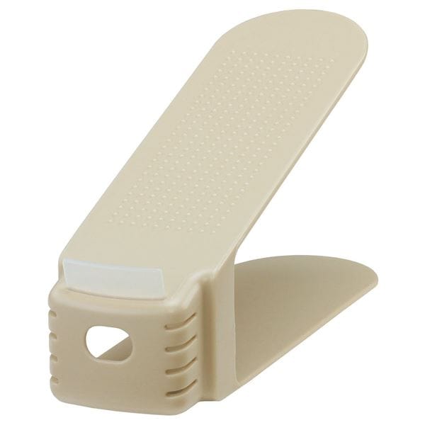 くつホルダー/靴収納用品 6個セット (スリム 約幅8×奥行26×高さ13.5cm) ベージュ (10個セット) (下駄箱 シューズラック)