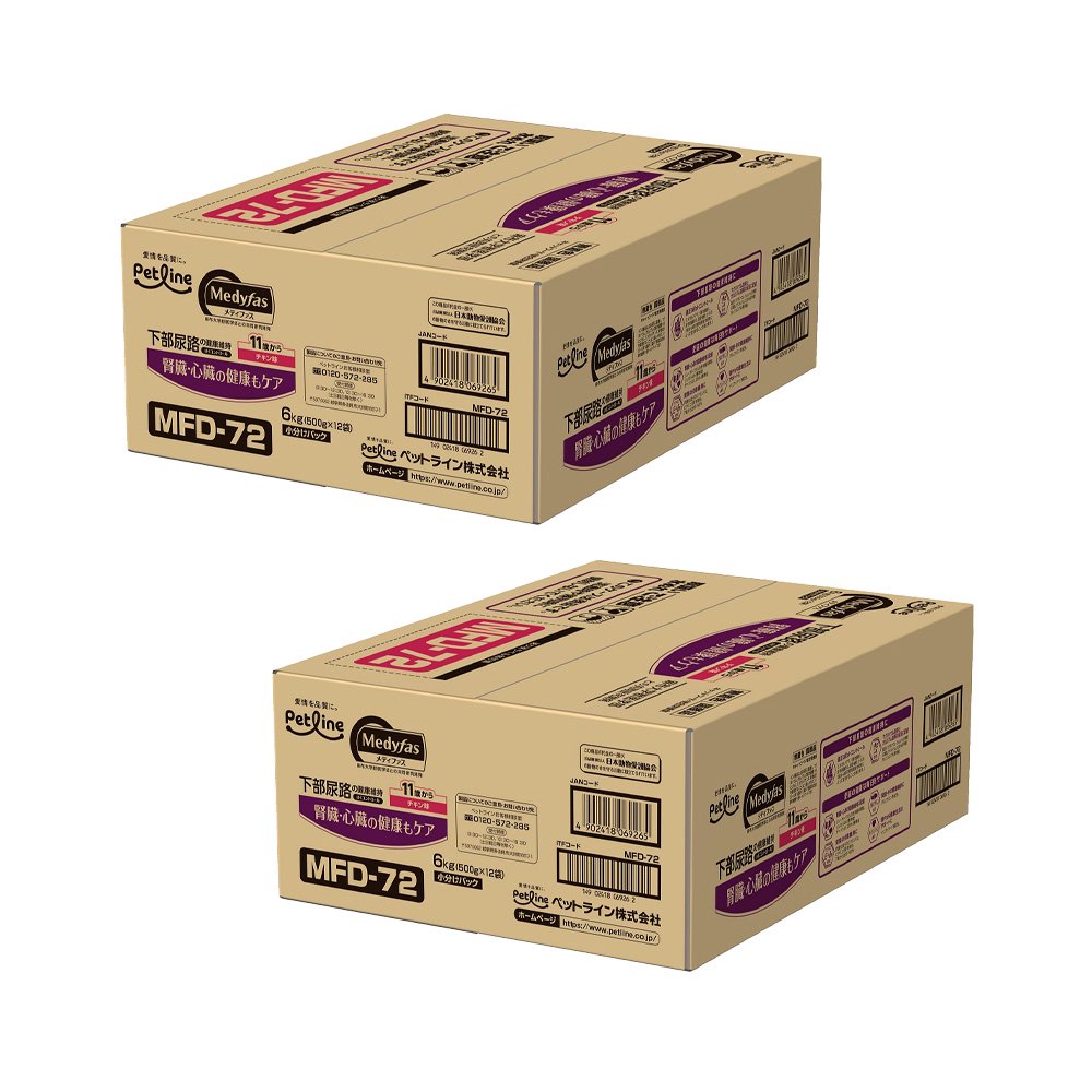 キャットフード　メディファス　１１歳から　チキン味　６ｋｇ（５００ｇX１２袋）X２個　お一人様１点限り　ＣＲＣ35―07―50―02―72