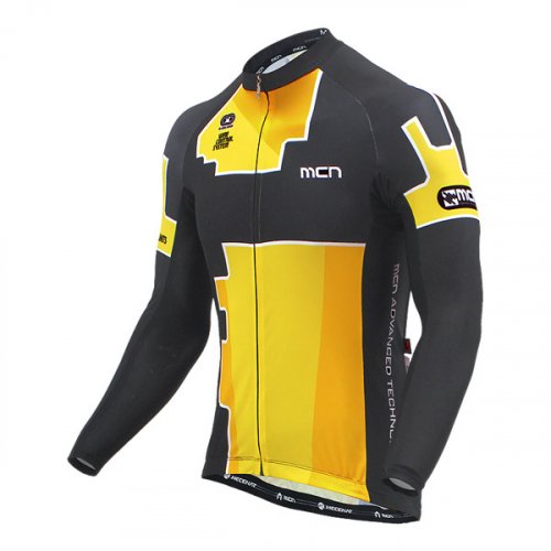 MCNSPORTS テリーイエローロングスリーブジャージーバイク服