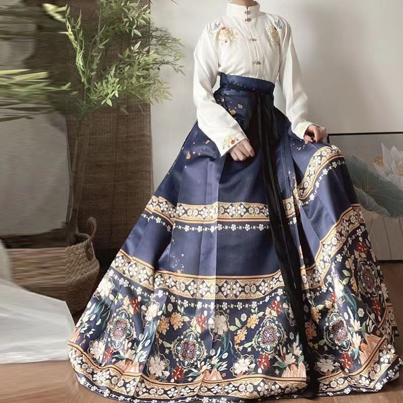 春の花馬面漢服女性の明製カーディガン漢要素馬面スカートフルセット春と秋の日常のセット 5,062円