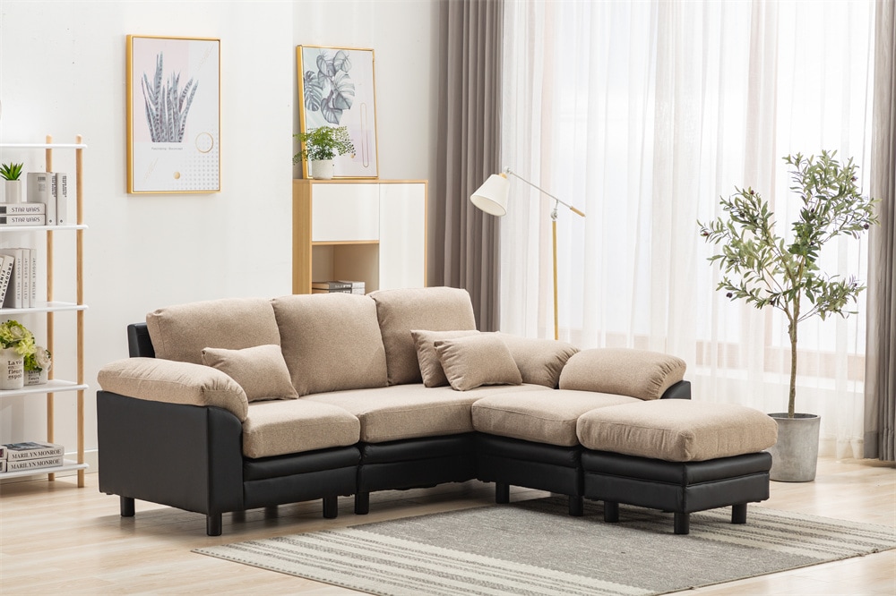 グレー】ソファー ソファ3人掛けハイバックファブリック弾力自由