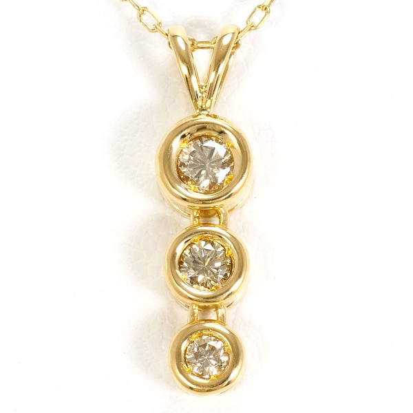 K18 18金 YG イエローゴールド ネックレス ダイヤ 0.21 ジュエリー 中古