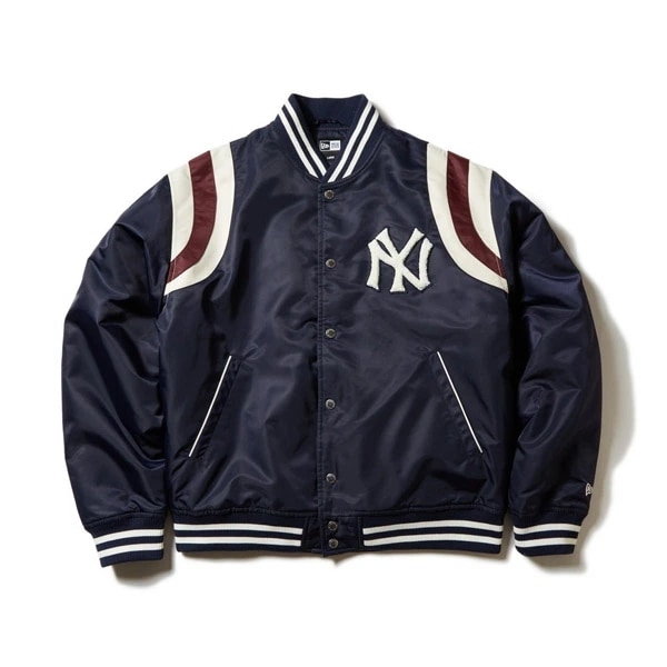 NEWERA ニューエラ ナイロン ヴァーシティジャケット Cooperstown ニューヨーク・ヤンキース ネイビー トップス メンズ レディース 男性 女性 アウター 防寒 M L XL