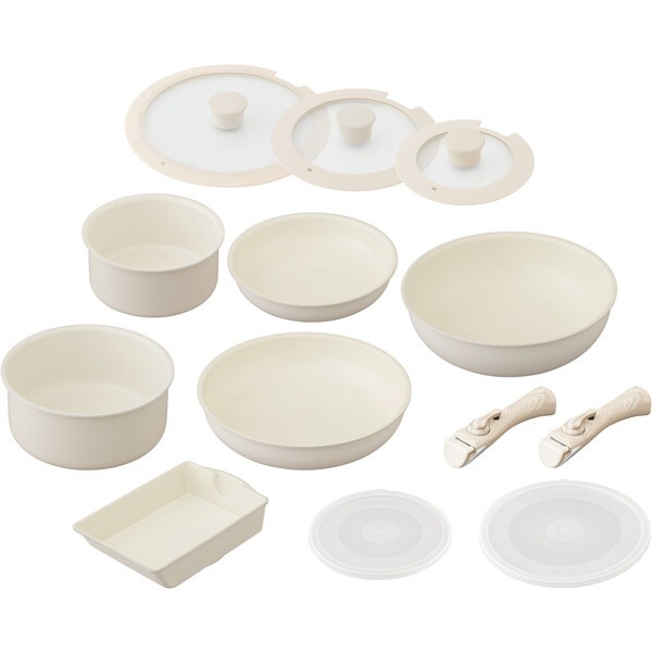 フライパンセット CC-13S グレージュ セラミックカラーパン13点セット IH対応 メーカー直送