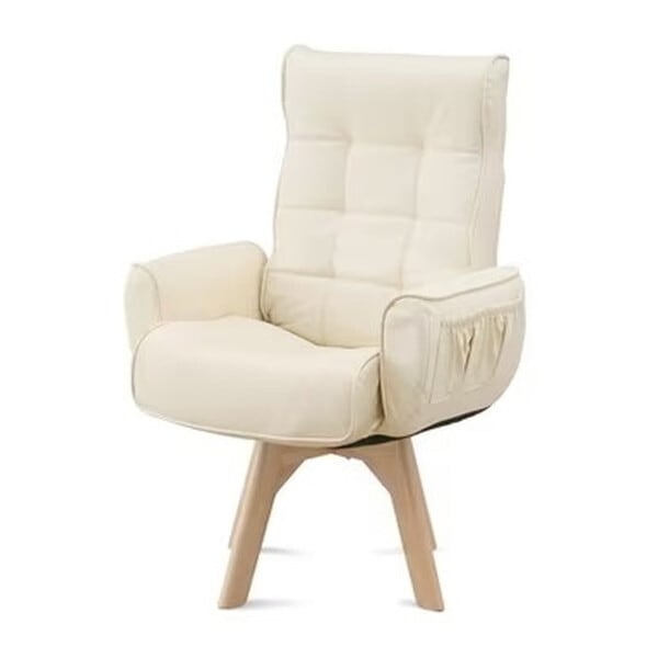 LECN-KHアイボリー 回転チェア レザー調 メーカー直送 10,572円