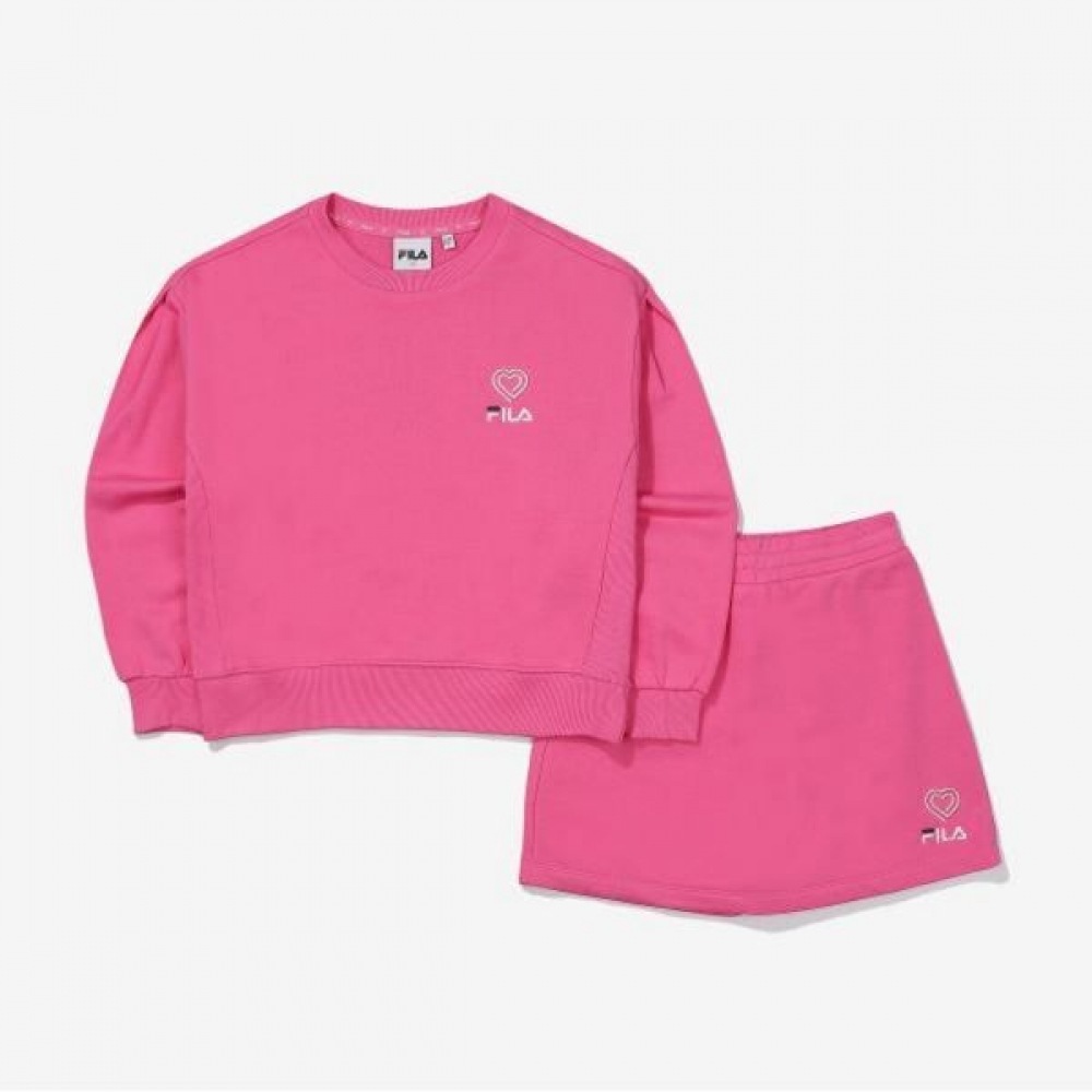 [フィラキッズ] スウェットシャツスカートセットアップ (FK2FSF1102F_HPK)