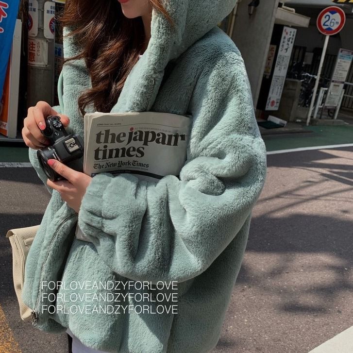 冬アウター 連帽コート 韓国ファッション 冬の新作コットン厚手ファーレディースラージコート