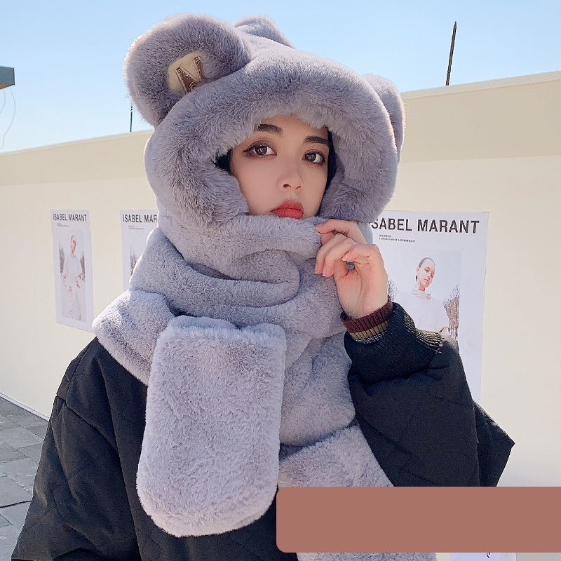 【韓国限定】SPAO 自分ツッコミくま マフラー　手袋セット 韓国限定】SPAO 自分ツッコミくま マフラー 手袋セット - メルカリ