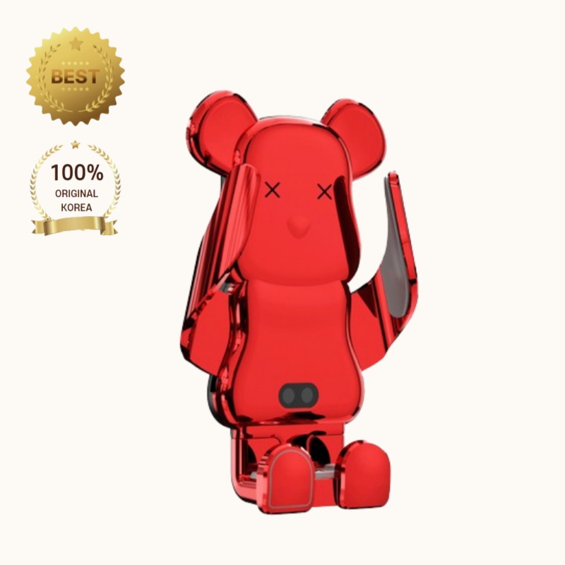 【BUTES】ベア車載用ワイヤレス充電ホルダー（レッド）