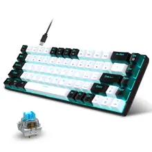 68 キーメカニカルキーボード人間工学 RGB バックライト付き LED ホットスワップ可能ブルースイッチゲーミングキーボード PC ラップトップオフィス用