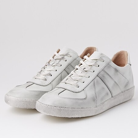 【ジョセフト】 スミス ビンテージホワイトレザースニーカー