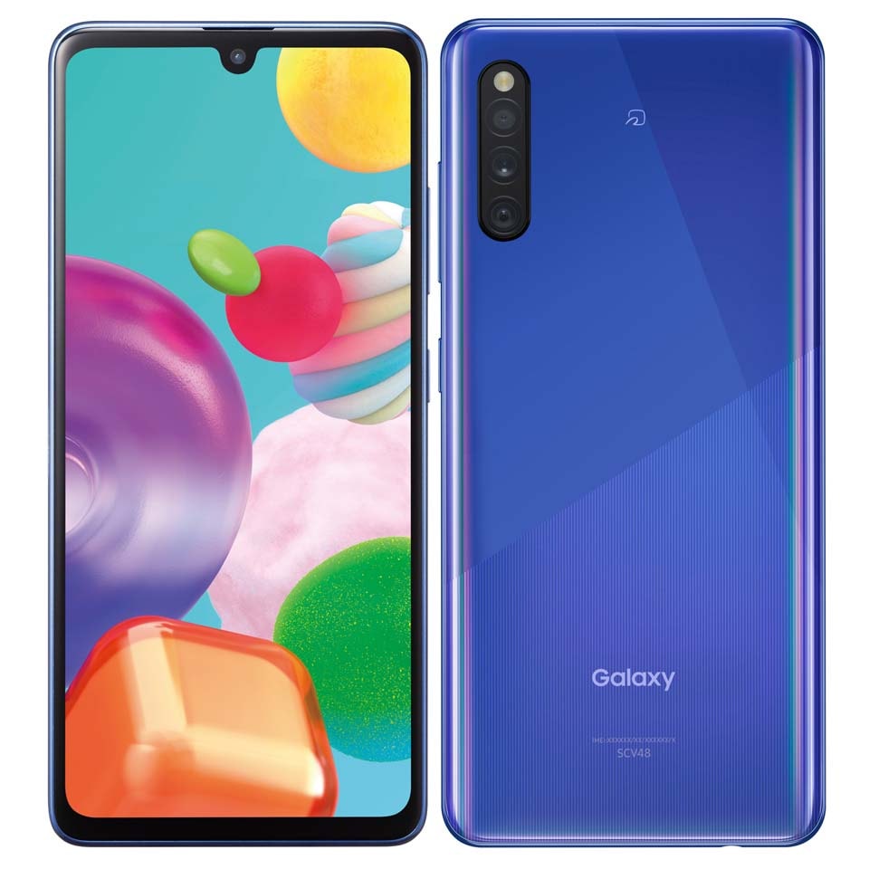 Galaxy A41 SCV48 ブルー 64GB 有機EL アウトレット 特典付 au版 SIMロック解除済 aa41bl-a235y5