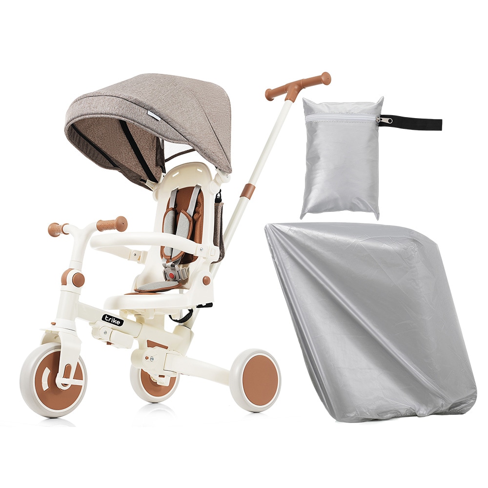 【国内へ発送&送·料·無·料】622子供用三輪車 折りたたみ ほこりカバー付き 舵取り 手押し棒 ストッパー付き 三輪車カバー おしゃれ 7in1 BTM 1歳 2歳 3歳 座面回転 自転車 キックバ