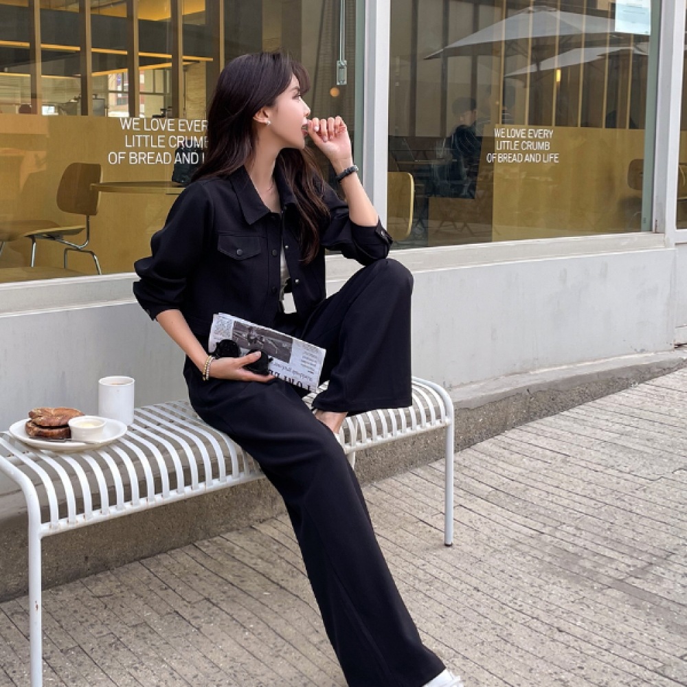 (NAK21) クロップジャケット+ワイドスラックスパンツセット NK41-O-3