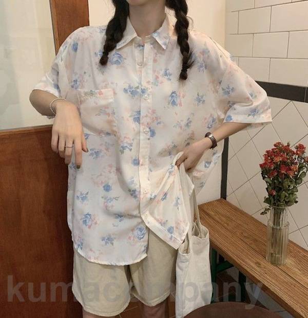 柄シャツ 花柄 シャツ ブラウス 半袖 アロハシャツ レディース トップス 春夏 総柄 大きいサイズ カジュアル おしゃれ 羽織り ゆったり オーバーサイズ ビッグシルエット 大人可愛い ビーチ リゾ 5,090円