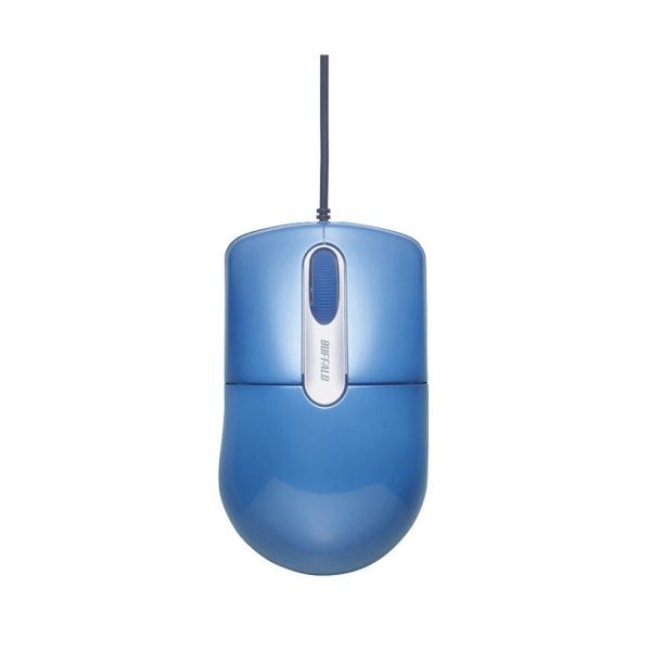 （まとめ） バッファロー 有線光学式マウス 静音3ボタン Mサイズ ブルー BSMOU27SMBL 1個 10セット