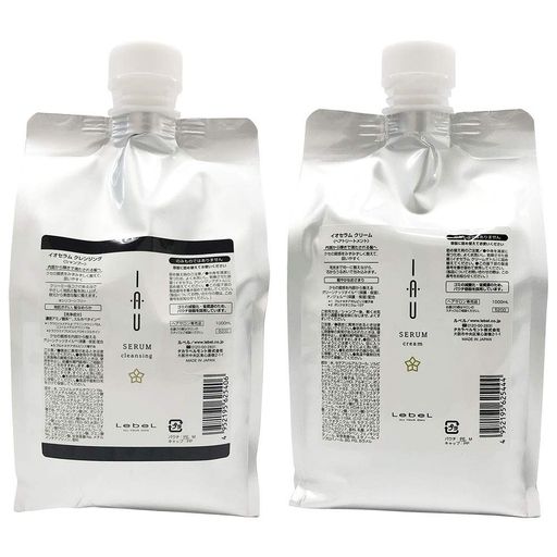 ISM LEBEL ルベル イオセラム クレンジング シャンプー 1000ML + クリーム ヘアトリートメント 1000ML 詰替 リフィル 各1セット 計2個 IAU SERUM ヘアケア