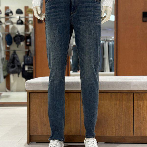 [ヒーティングジーンズ] メンズ起毛テーパードスリムDトーンジーンズ-DG