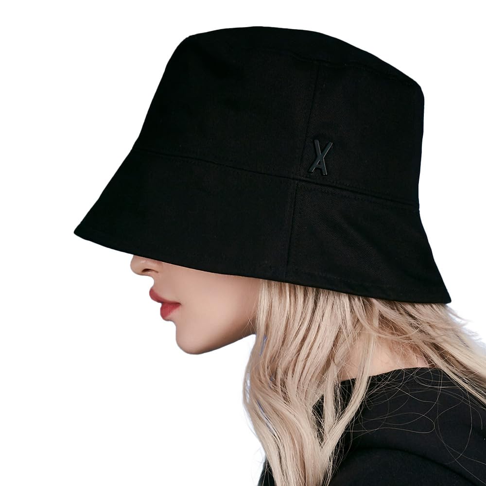 [VARZAR] Stud drop over fit bucket hat Black