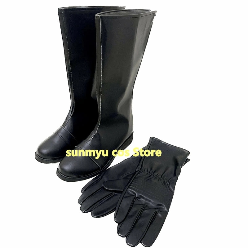 ブラック靴＋ブラックグローブ コスプレ道具　ブーツ