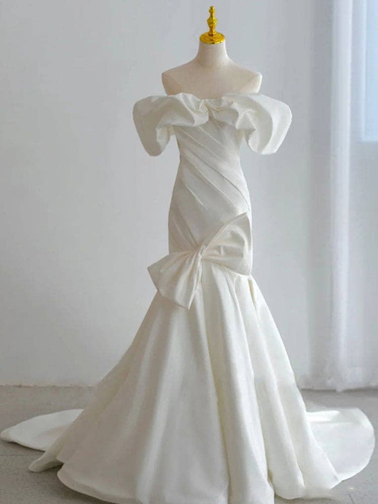 ワンショルダーライトウェディングドレス2025気質テール花嫁外出糸スーパーウェルカム糸宴会イブニングドレススカート