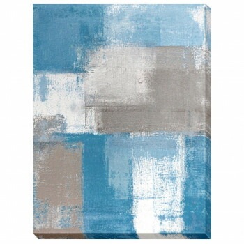 アートパネル Grey and Blue Abstract Art Painting IAP-52782
