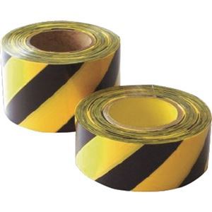 （まとめ）ニットウ エル日昌 危険標示テープ トラモヨウ 黄/黒 60mmx50m 1巻[x5]