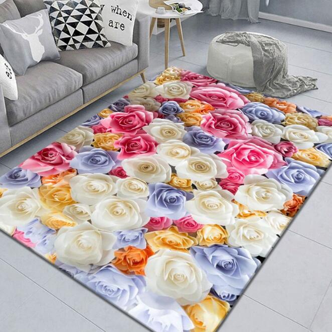 【短納期】ラグ カーペット 140*200/160*230cm 花柄 きれいめ 可愛い 長方形 じゅうたん ラグ モダン ラグマット 引っ越し 新生活 リビング オールシーズン 結婚祝い おしゃれ