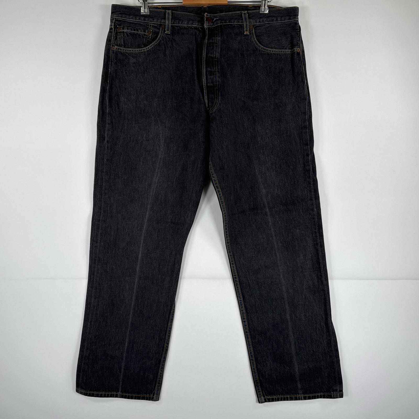 古着 デニムパンツ 501 ジーパン ストレート 大きいサイズ ボタンフライ ジーンズ オーバーサイズ w42 L32 ブラック メンズ