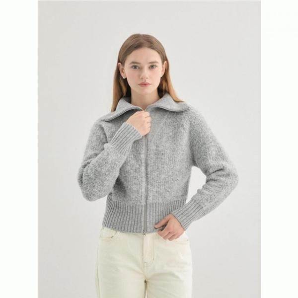 女性ウイングカラーブークレカーディガン YP4S3666