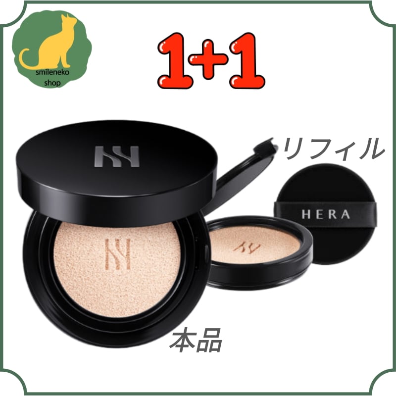[脂性肌]ブラッククッション, 本品+レフィルSPF34/PA++/パフオプション/カバー力の良いクッション/毛穴カバー/くすみカバー/キメカバー/24時間密着/24時間保湿/クッションファンデ