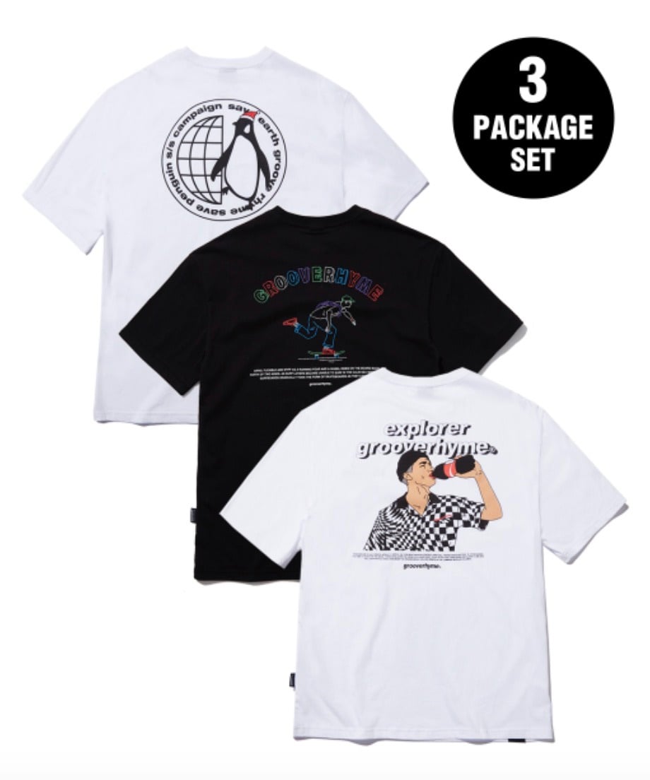 GROOVE RHYME / 3PACK T-SHIRTS EDITION/ 4size 半袖Tシャツ